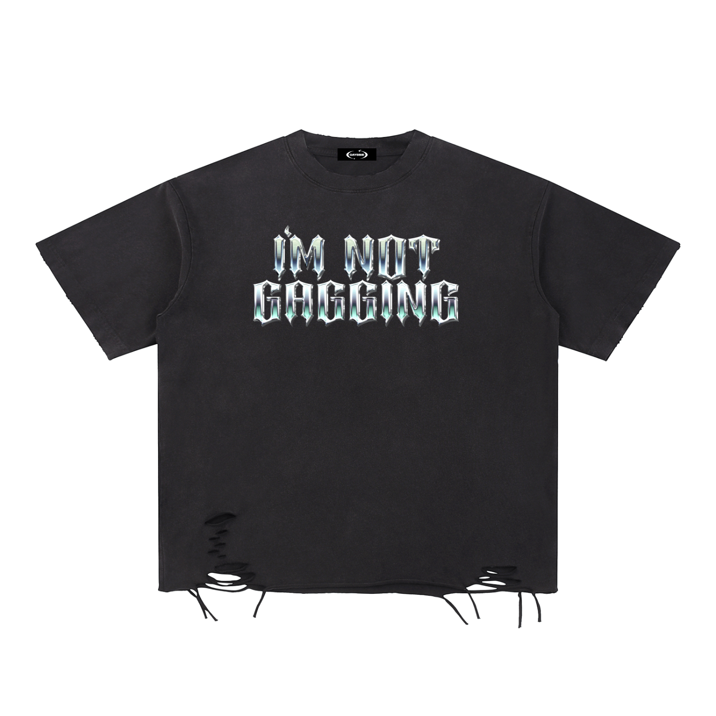 Oversize Tee MIDNIGHT / S GAGGING Premium Heavy Raw-Hem Tee ~ GAYSBIE PREMIUM MATERIALS