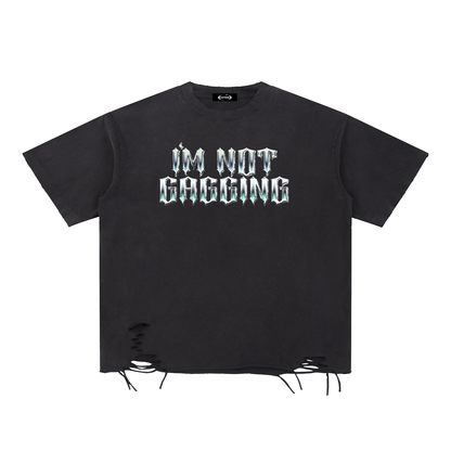 Oversize Tee MIDNIGHT / S GAGGING Premium Heavy Raw-Hem Tee ~ GAYSBIE PREMIUM MATERIALS