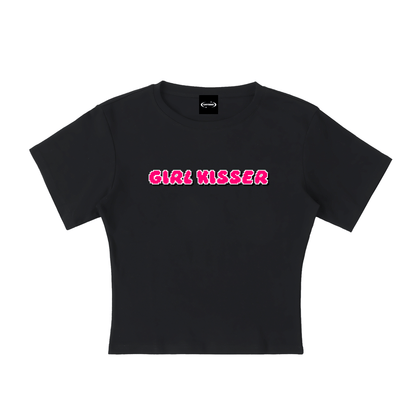 Baby Tee MIDNIGHT / S GIRL KISSER Baby Tee ~ GAYSBIE PREMIUM MATERIALS
