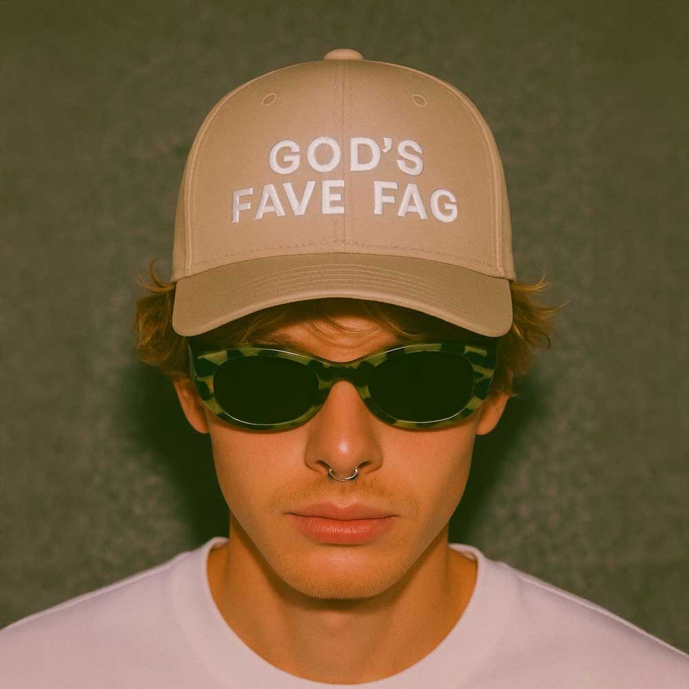 Caps GOD'S FAVE FAG Embroidered Cap ~ GAYSBIE PREMIUM MATERIALS