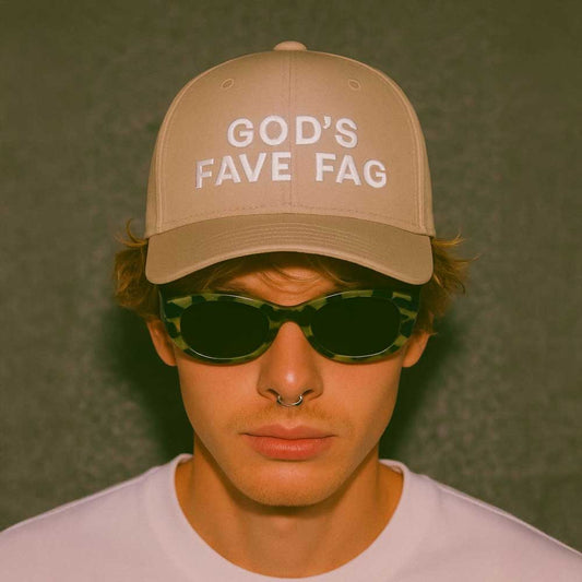 Caps GOD'S FAVE FAG Embroidered Cap ~ GAYSBIE PREMIUM MATERIALS