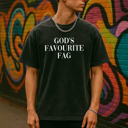 Oversize Tee GOD'S FAVE FAG Premium Oversized Tee ~ GAYSBIE PREMIUM MATERIALS