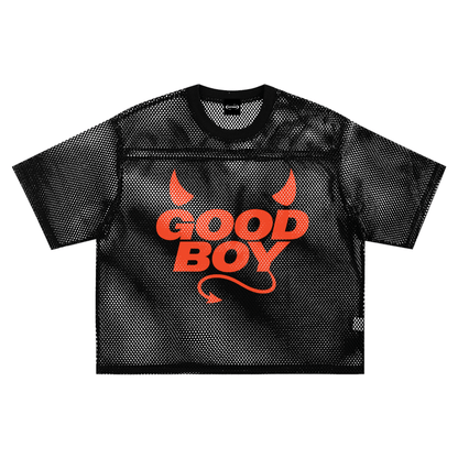 Mesh Tee MIDNIGHT / S GOOD BOY DEVIL Boxy Mesh Tee ~ GAYSBIE PREMIUM MATERIALS