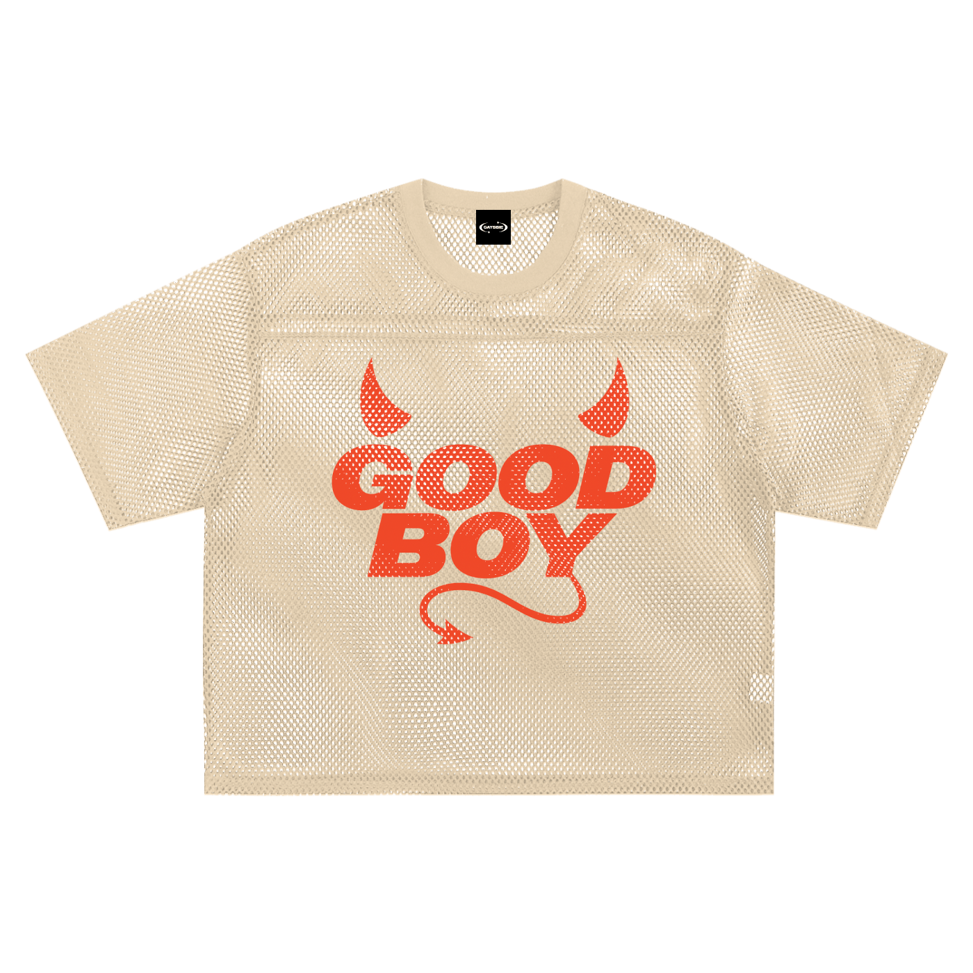 Mesh Tee PEACHY / S GOOD BOY DEVIL Boxy Mesh Tee ~ GAYSBIE PREMIUM MATERIALS