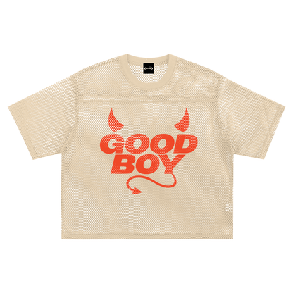 Mesh Tee PEACHY / S GOOD BOY DEVIL Boxy Mesh Tee ~ GAYSBIE PREMIUM MATERIALS