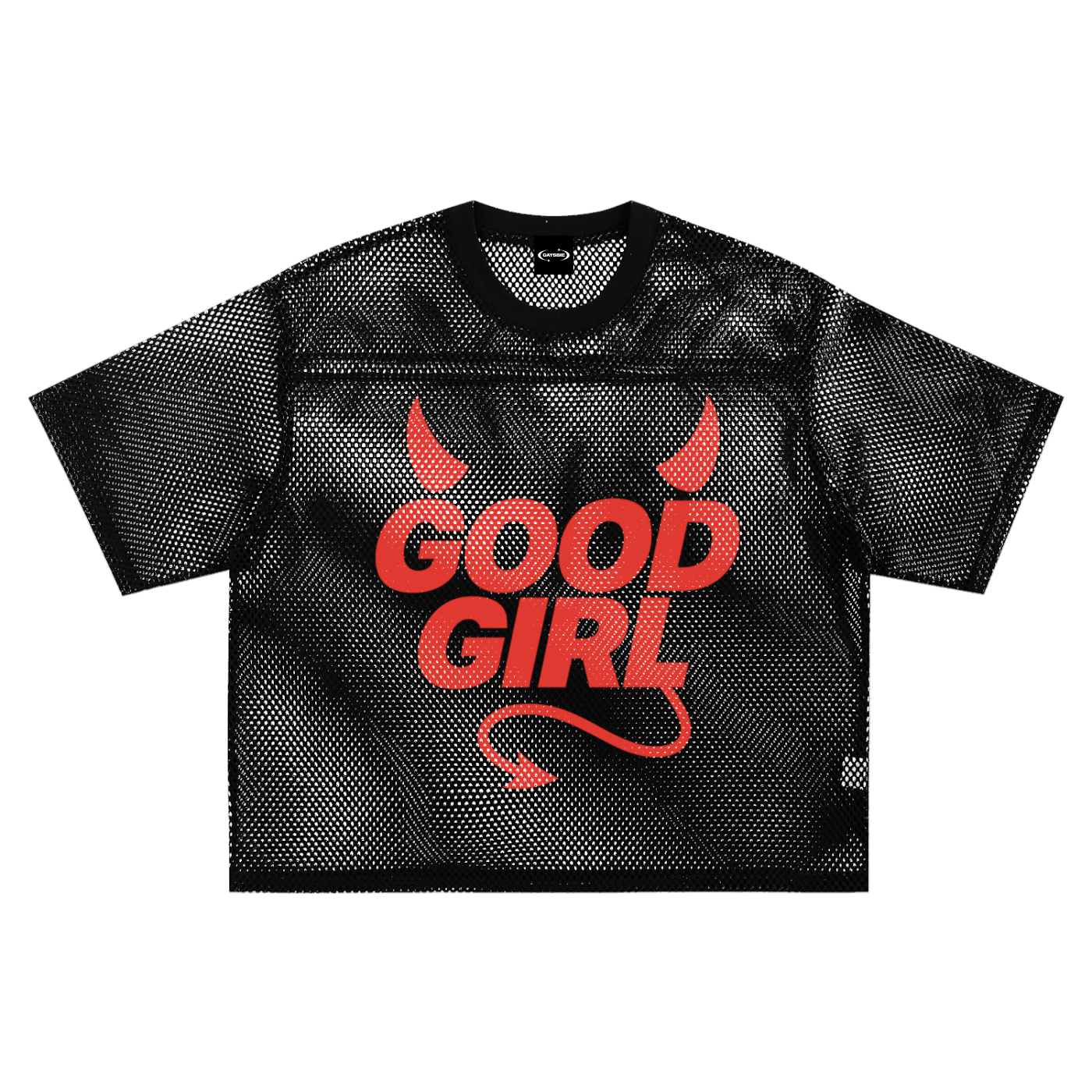Mesh Tee MIDNIGHT / S GOOD GIRL DEVIL Boxy Mesh Tee ~ GAYSBIE PREMIUM MATERIALS