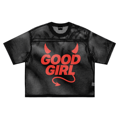 Mesh Tee MIDNIGHT / S GOOD GIRL DEVIL Boxy Mesh Tee ~ GAYSBIE PREMIUM MATERIALS