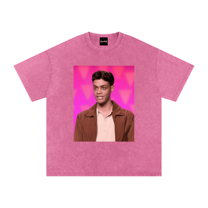 Oversize Tee BUBBLEGUM / S HEIDI GOODE Face Mash-Up Premium Oversized Tee ~ GAYSBIE PREMIUM MATERIALS