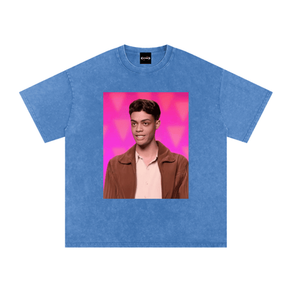 Oversize Tee SKY / S HEIDI GOODE Face Mash-Up Premium Oversized Tee ~ GAYSBIE PREMIUM MATERIALS