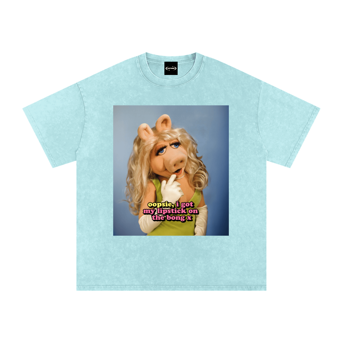 Oversize Tee Water Blue / S i got lipstick on the bong Premium Oversized Tee ~ GAYSBIE PREMIUM MATERIALS