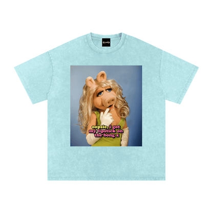 Oversize Tee Water Blue / S I got lipstick on the bong Premium Oversized Tee ~ GAYSBIE PREMIUM MATERIALS