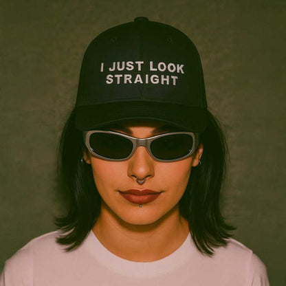 Caps I JUST LOOK STRAIGHT Embroidered Cap ~ GAYSBIE PREMIUM MATERIALS