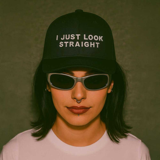 Caps I JUST LOOK STRAIGHT Embroidered Cap ~ GAYSBIE PREMIUM MATERIALS