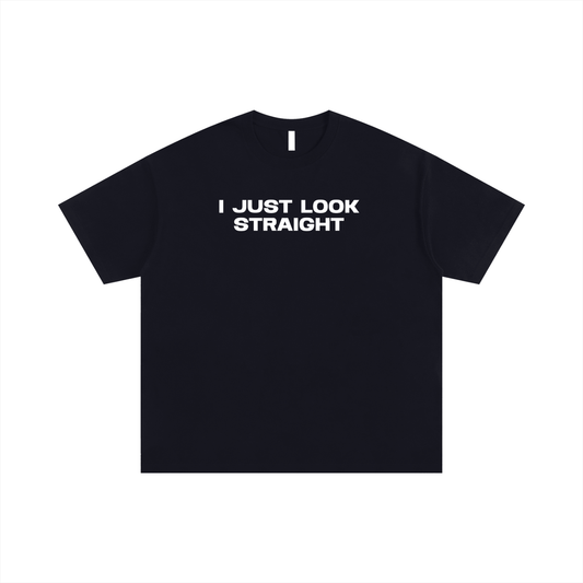 Oversize Tee MIDNIGHT / S I JUST LOOK STRAIGHT Oversize Signature Tee ~ GAYSBIE PREMIUM MATERIALS