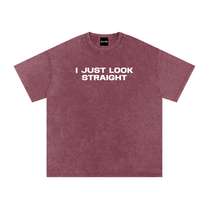 Oversize Tee Red / S I JUST LOOK STRAIGHT Premium Oversized Tee ~ GAYSBIE PREMIUM MATERIALS