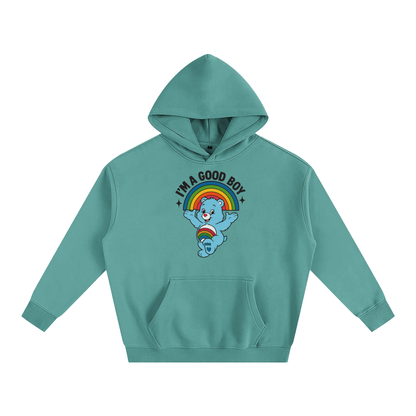 Premium Hood MINTY / S I'M A GOOD BOY BEAR Heavy Fleece Hoodie ~ GAYSBIE PREMIUM MATERIALS