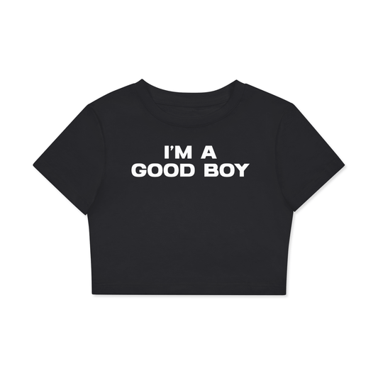 CROP TEE MIDNIGHT / XS I’M A GOOD BOY Crop Tee ~ GAYSBIE PREMIUM MATERIALS