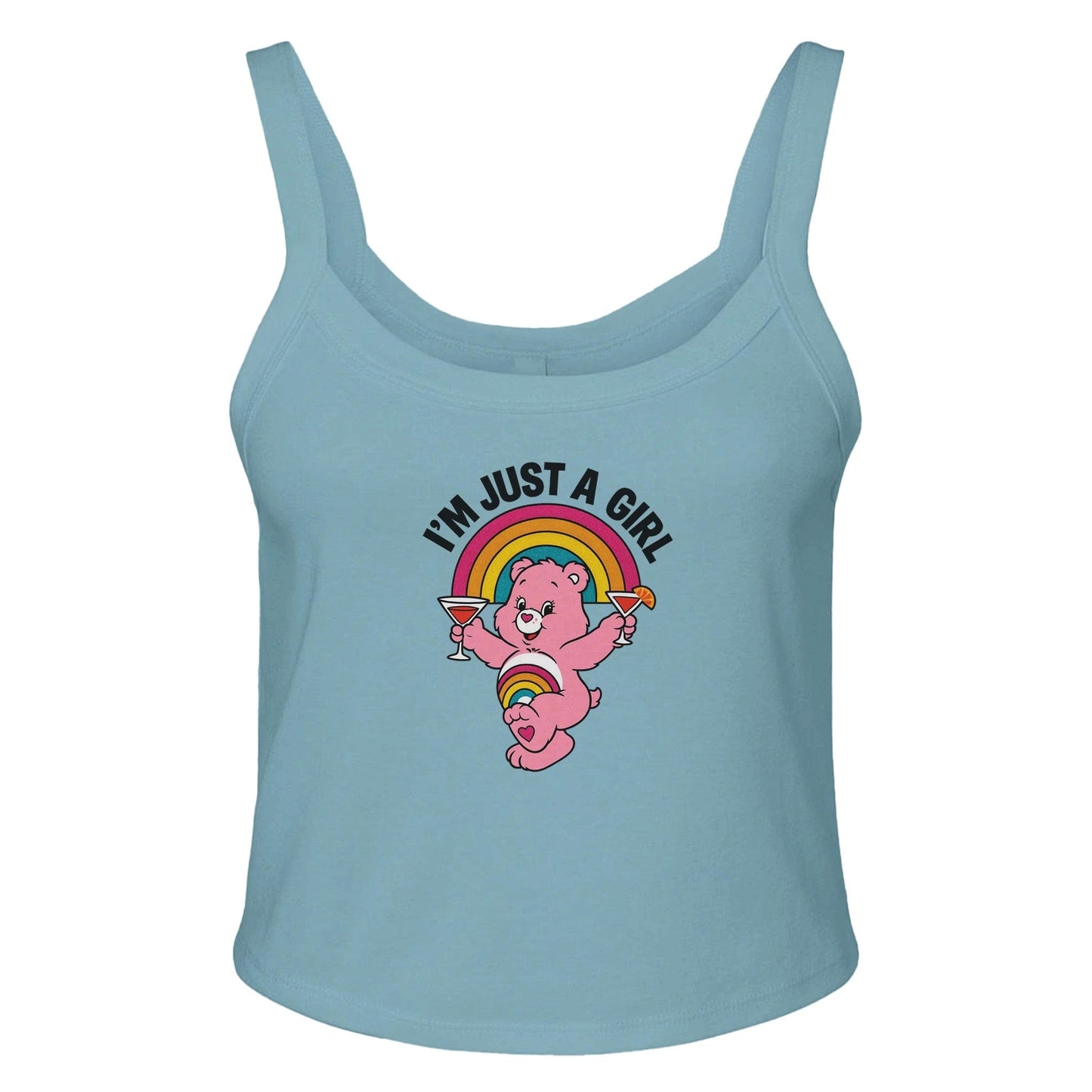 Ribbed Tank BLUE / XS I'M JUST A GIRL BEAR Baby Ribbed Tank ~ GAYSBIE PREMIUM MATERIALS