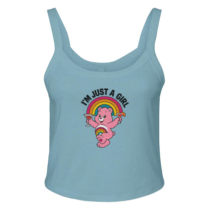 Ribbed Tank BLUE / XS I'M JUST A GIRL BEAR Baby Ribbed Tank ~ GAYSBIE PREMIUM MATERIALS