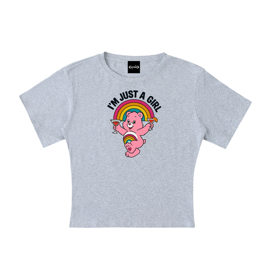 Baby Tee STONE / S I'M JUST A GIRL BEAR Baby Tee ~ GAYSBIE PREMIUM MATERIALS