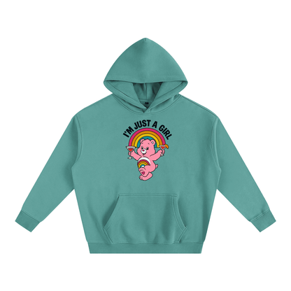 Premium Hood MINTY / S I'M JUST A GIRL BEAR Heavy Fleece Hoodie ~ GAYSBIE PREMIUM MATERIALS