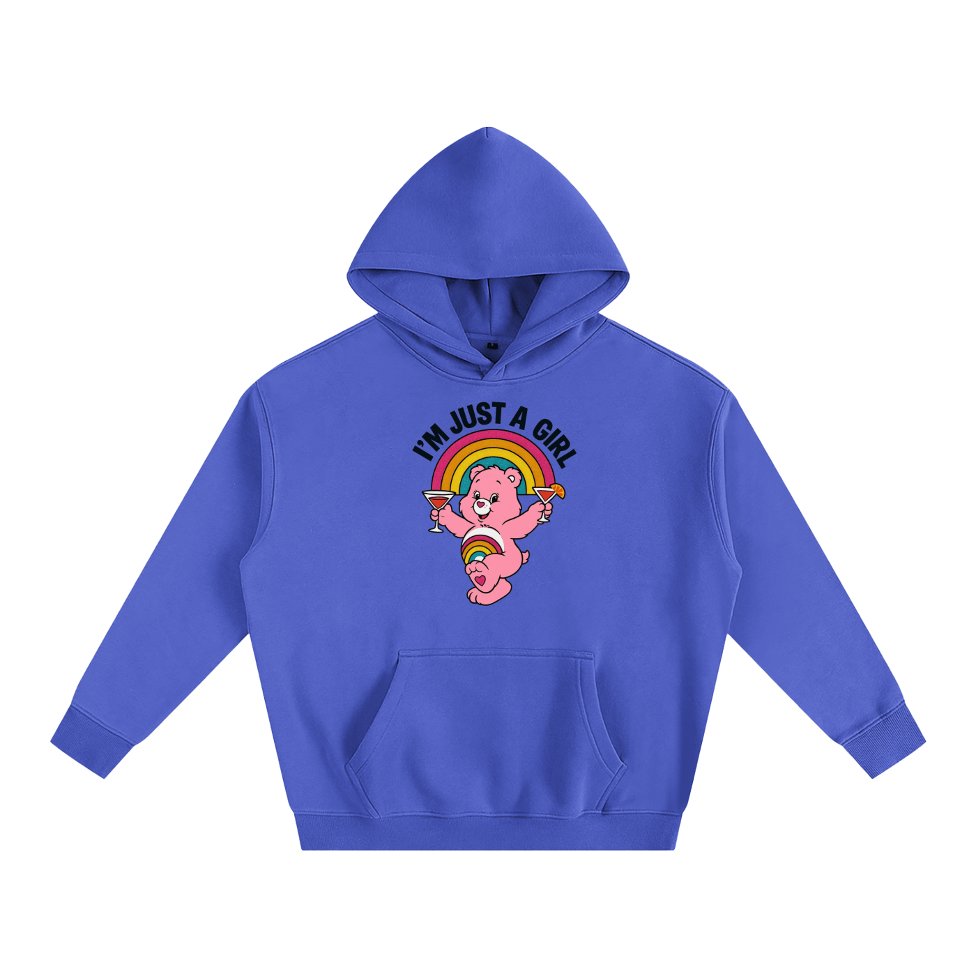 Premium Hood OCEAN / S I'M JUST A GIRL BEAR Heavy Fleece Hoodie ~ GAYSBIE PREMIUM MATERIALS