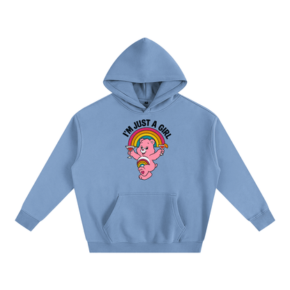 Premium Hood SKY / S I'M JUST A GIRL BEAR Heavy Fleece Hoodie ~ GAYSBIE PREMIUM MATERIALS