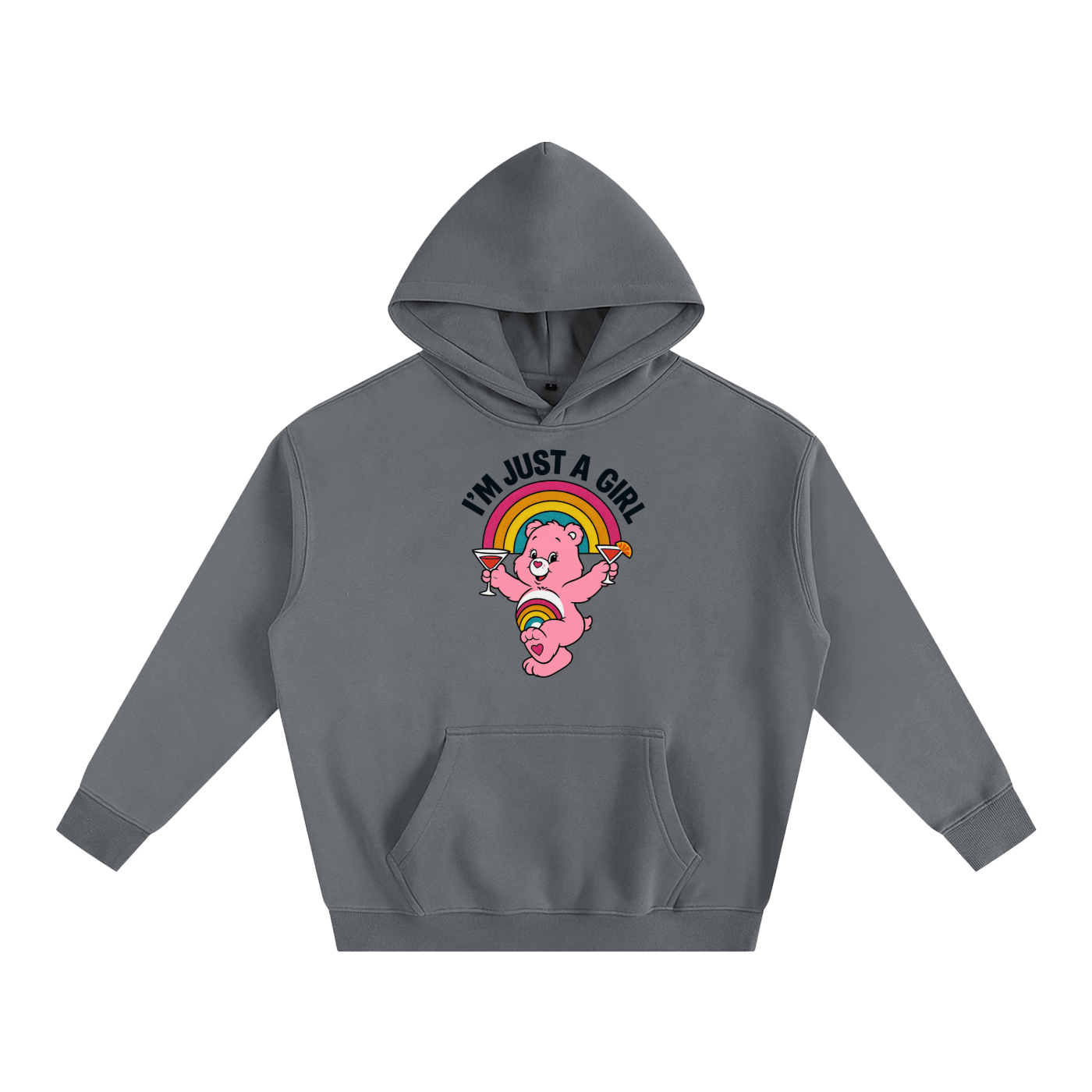 Premium Hood STORM / S I'M JUST A GIRL BEAR Heavy Fleece Hoodie ~ GAYSBIE PREMIUM MATERIALS