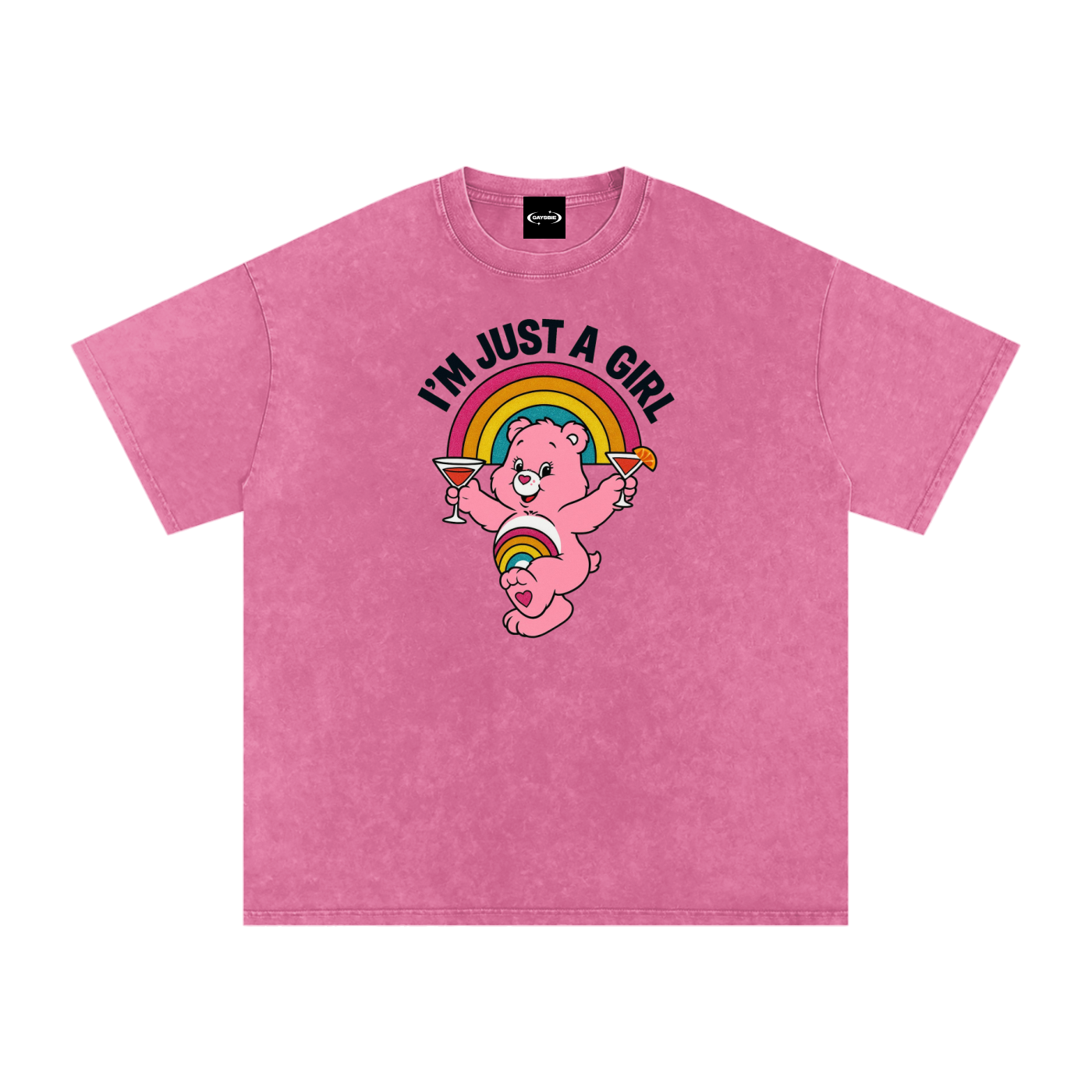 Oversize Tee BUBBLEGUM / S I'M JUST A GIRL BEAR Premium Oversized Tee ~ GAYSBIE PREMIUM MATERIALS
