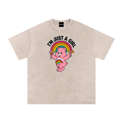 Oversize Tee PEACHY / S I'M JUST A GIRL BEAR Premium Oversized Tee ~ GAYSBIE PREMIUM MATERIALS
