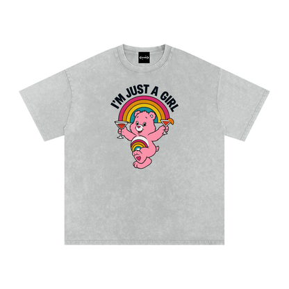 Oversize Tee SMOKE / S I'M JUST A GIRL BEAR Premium Oversized Tee ~ GAYSBIE PREMIUM MATERIALS