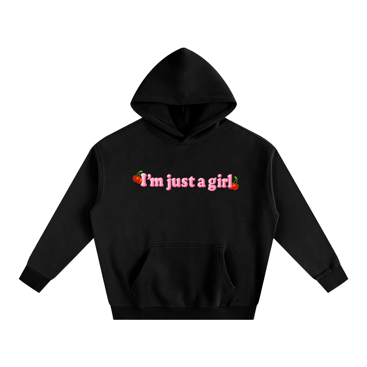 Premium Hood MIDNIGHT / S I'm Just A Girl Cherry Heavy Fleece Hoodie ~ GAYSBIE PREMIUM MATERIALS