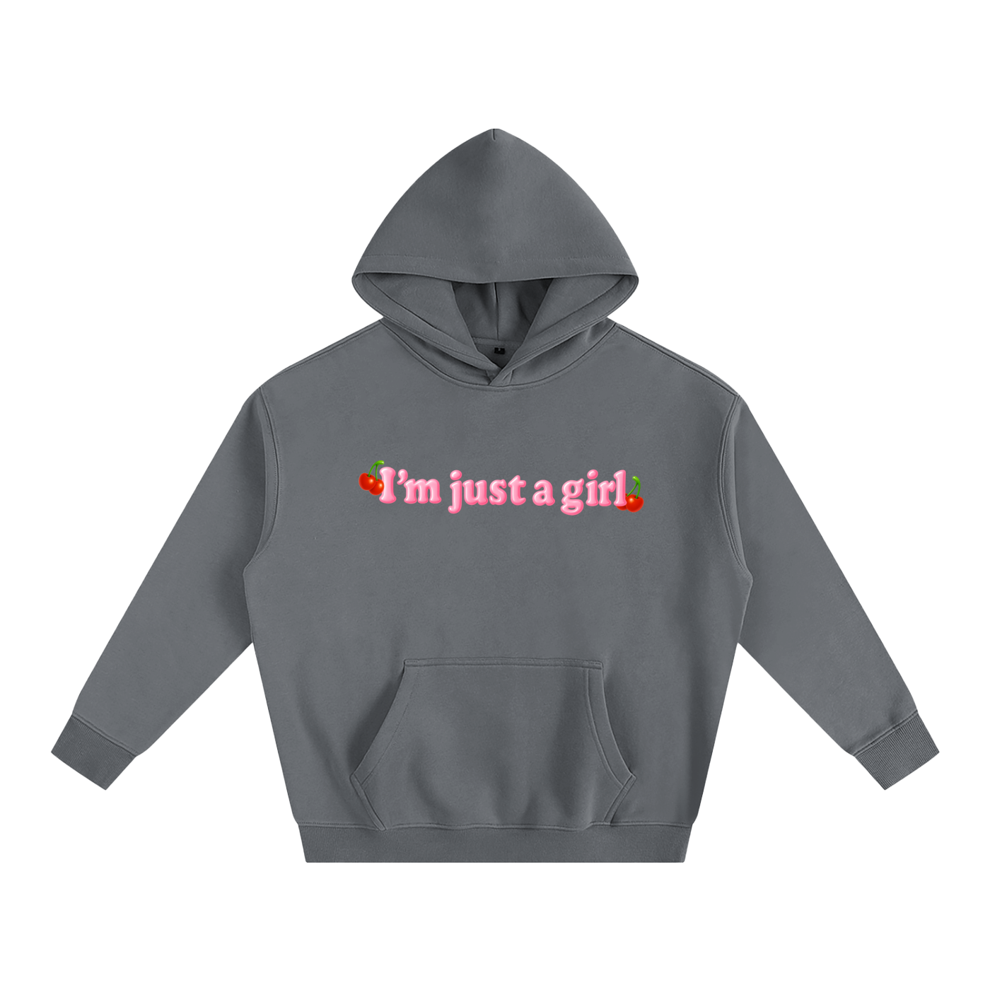 Premium Hood STORM / S I'm Just A Girl Cherry Heavy Fleece Hoodie ~ GAYSBIE PREMIUM MATERIALS