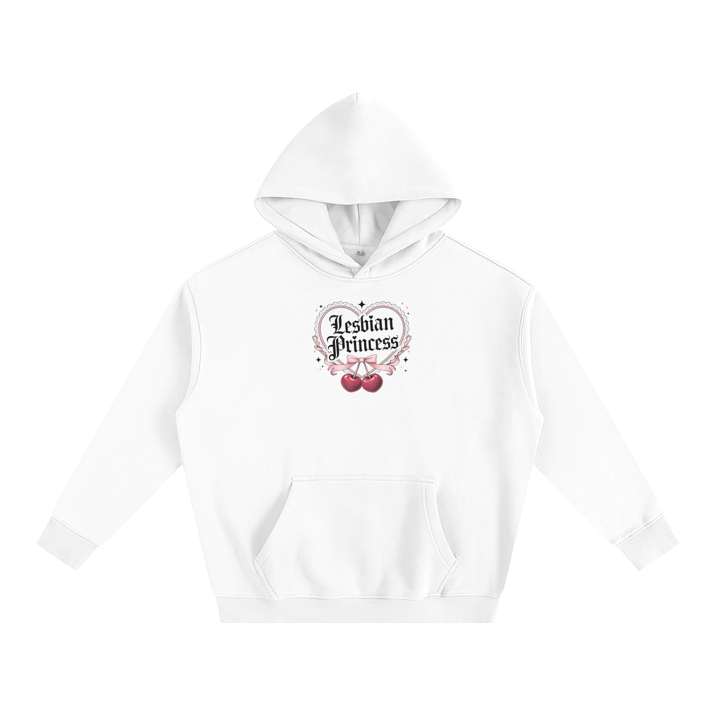 Premium Hood ICE / S Lesbian Princess Cherry Heavy Fleece Hoodie ~ GAYSBIE PREMIUM MATERIALS