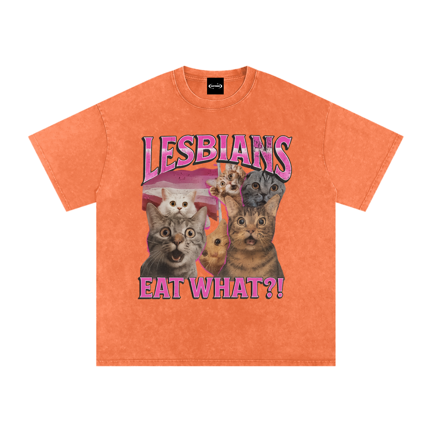 Oversize Tee TROPICAL / S LESBIANS EAT WHAT? Premium Oversized Tee ~ GAYSBIE PREMIUM MATERIALS