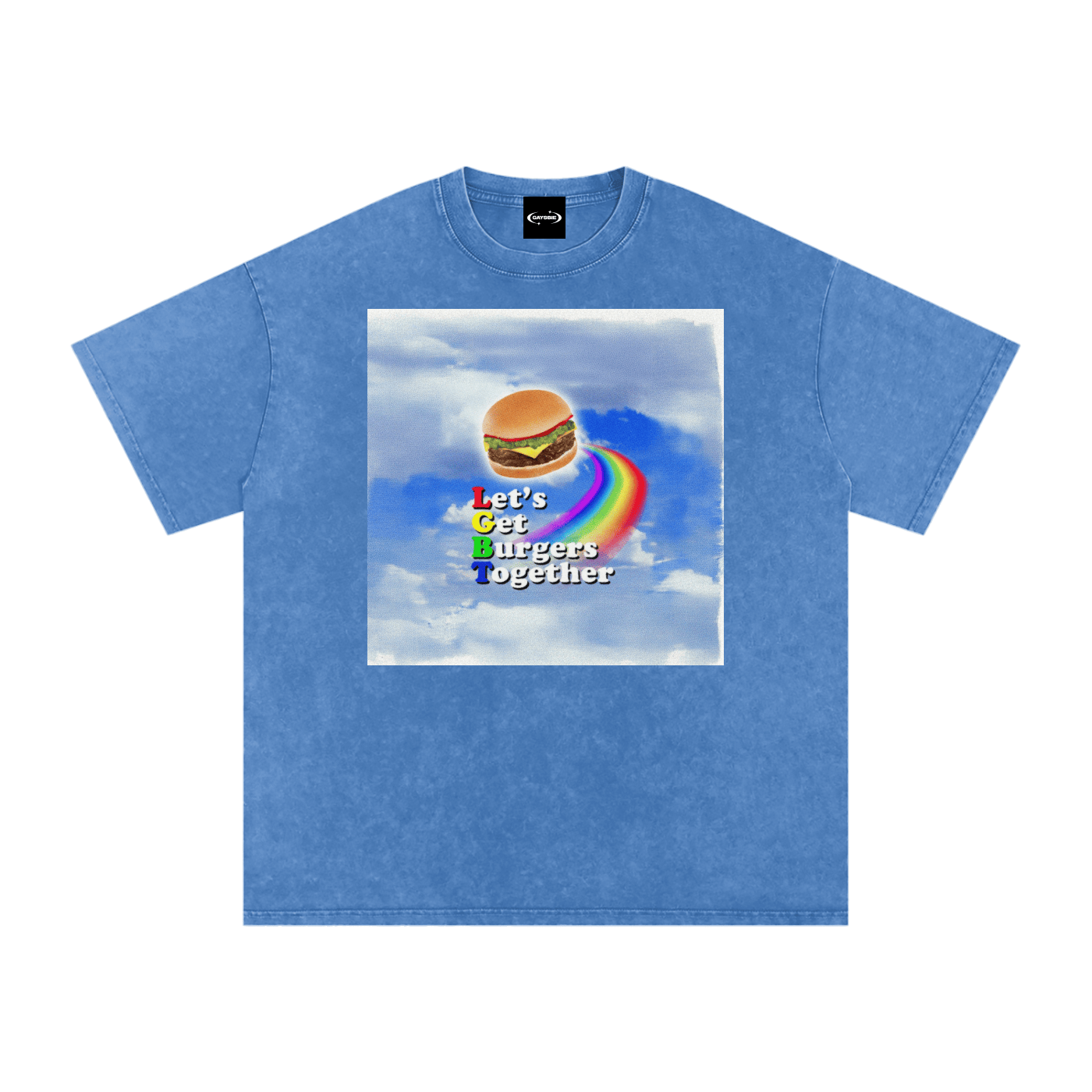 Oversize Tee SKY / S LGBT BURGER Premium Oversized Tee ~ GAYSBIE PREMIUM MATERIALS
