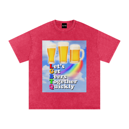 Oversize Tee BLOOD / S LGTQ Beer Premium Oversized Tee ~ GAYSBIE PREMIUM MATERIALS