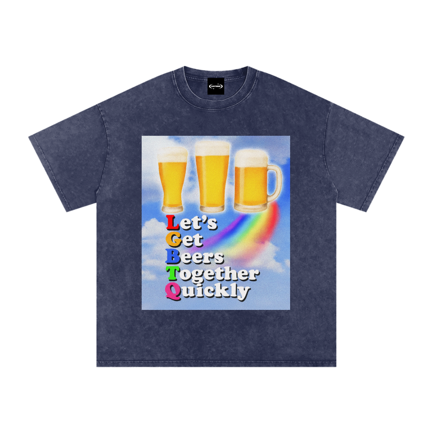 Oversize Tee ECLIPSE / S LGTQ Beer Premium Oversized Tee ~ GAYSBIE PREMIUM MATERIALS