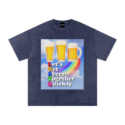 Oversize Tee ECLIPSE / S LGTQ Beer Premium Oversized Tee ~ GAYSBIE PREMIUM MATERIALS