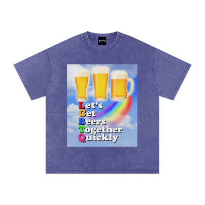 Oversize Tee GRAPE / S LGTQ Beer Premium Oversized Tee ~ GAYSBIE PREMIUM MATERIALS