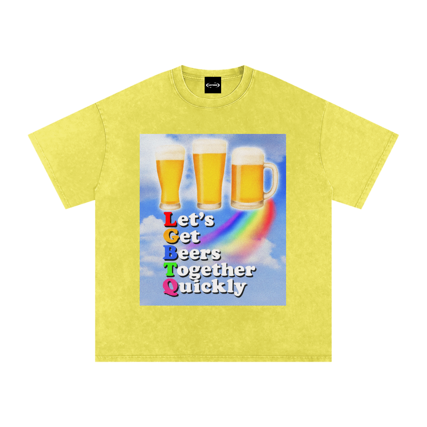 Oversize Tee LEMON / S LGTQ Beer Premium Oversized Tee ~ GAYSBIE PREMIUM MATERIALS