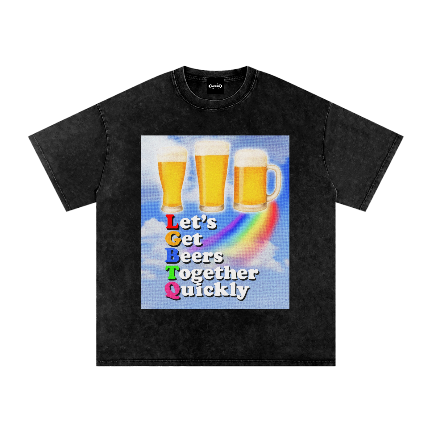 Oversize Tee MIDNIGHT / S LGTQ Beer Premium Oversized Tee ~ GAYSBIE PREMIUM MATERIALS