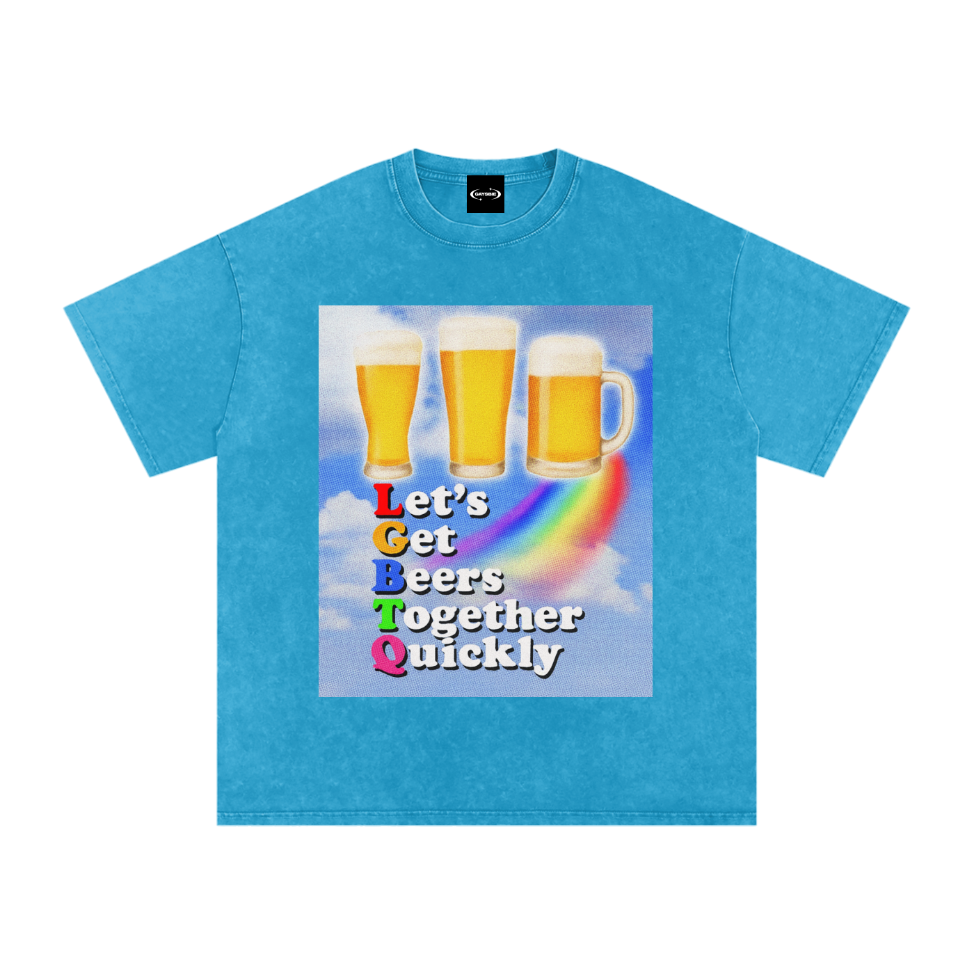 Oversize Tee OCEAN / S LGTQ Beer Premium Oversized Tee ~ GAYSBIE PREMIUM MATERIALS