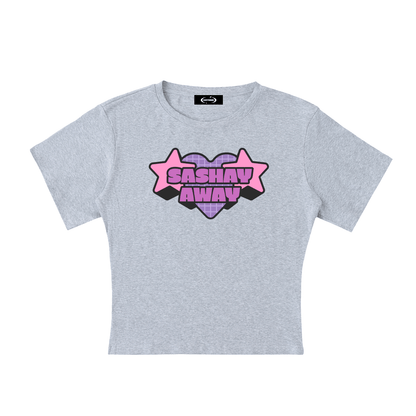 Flower Gray / S Lightweight Cocoon Shape Short Sleeve Top ODMPOD