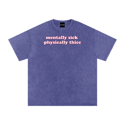Purple Haze / S mentally sick physically thicc Premium Oversized Tee ~ GAYSBIE ODMPOD