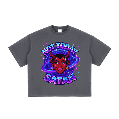 Boxy Tee STORM / S NOT TODAY SATAN Boxy Mesh Tee ~ GAYSBIE PREMIUM MATERIALS