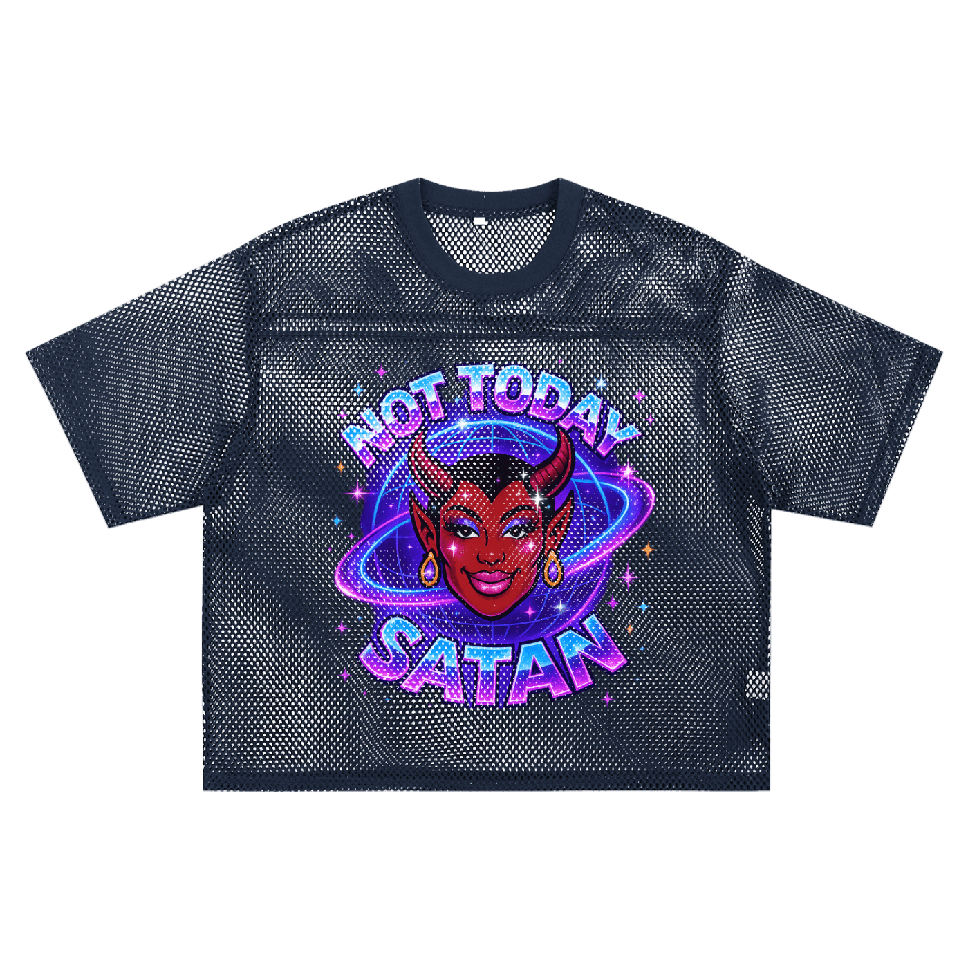 Mesh Tee ECLIPSE / S NOT TODAY SATAN Boxy Mesh Tee ~ GAYSBIE PREMIUM MATERIALS