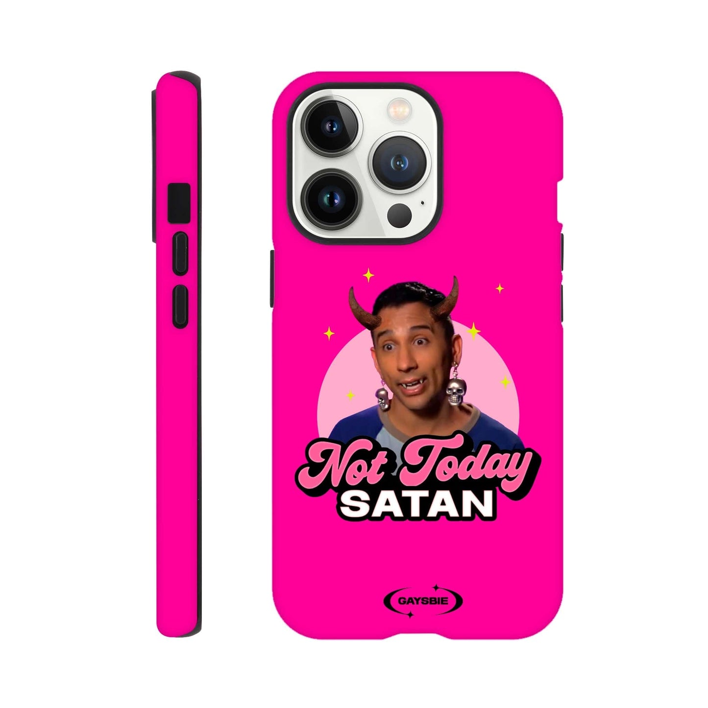Print Material iPhone 13 Pro / CANDY Not Today Satan iPhone Case ~ GAYSBIE GAYSBIE SHOP