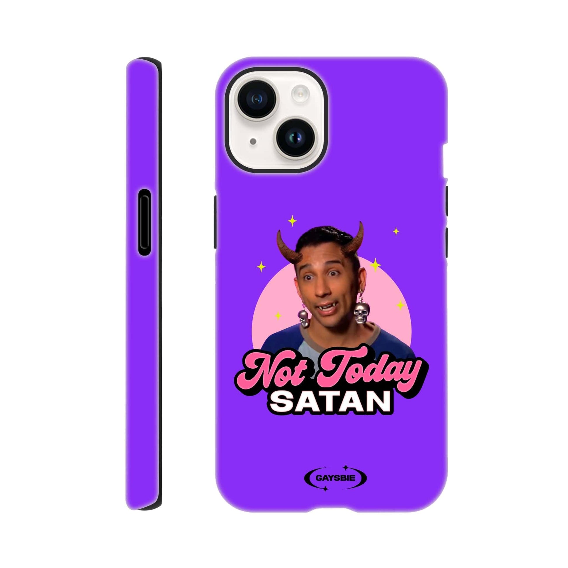 Print Material iPhone 14 / GRAPE Not Today Satan iPhone Case ~ GAYSBIE GAYSBIE SHOP