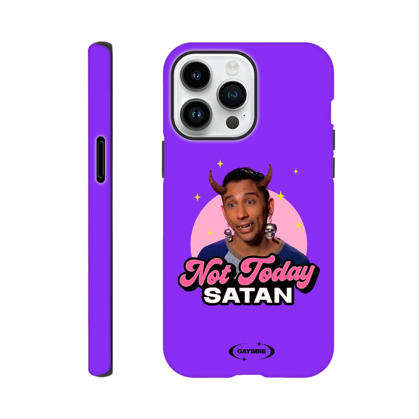 Print Material iPhone 14 Pro Max / GRAPE Not Today Satan iPhone Case ~ GAYSBIE GAYSBIE SHOP
